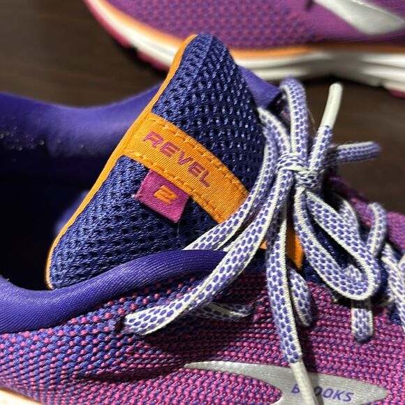 Brooks Revel 2 Purple Orange Running Walking Comfort Shoes Size 11.5 - Picture 8 of 11